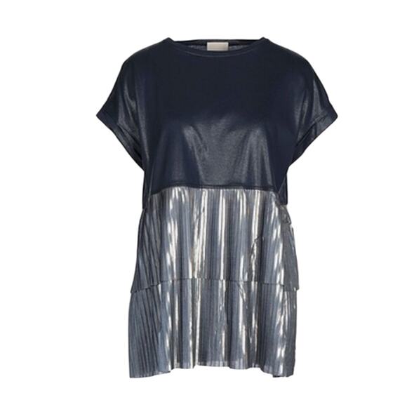 Jijil metallic blouse Dark blue silver size 8 - Picture 1 of 10